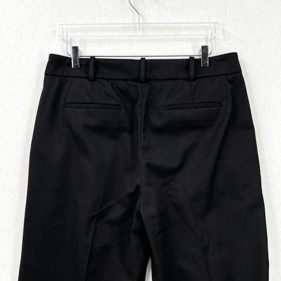 REISS Black High Rise Cropped Tapered Trousers Womens 12 Black Pleat Front - Picture 8 of 16